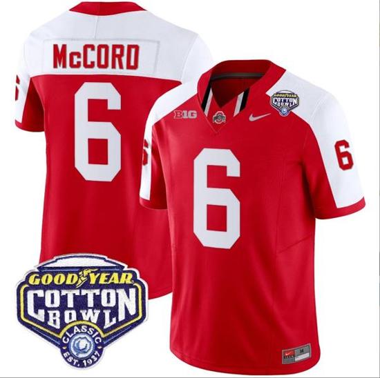 Women's Nike Kyle Mccord Jersey #6 Ohio State Buckeyes Cotton Bowl Patch Vapor Football Red Alternate