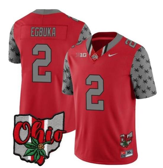 Women's Nike Ohio State Buckeyes Emeka Egbuka Jersey #2 College Football Stitched Alternate 2023 Red