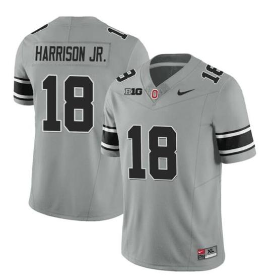 Women's Nike Ohio State Buckeyes Marvin Harrison Jr Jersey #18 College Football Stitched Black Gray