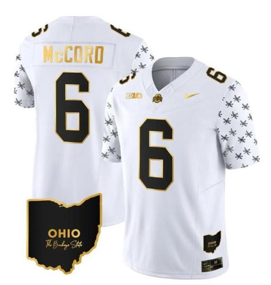 Women's Nike Ohio State Buckeyes Kyle Mccord Jersey #6 College Football Stitched Alternate White Gold