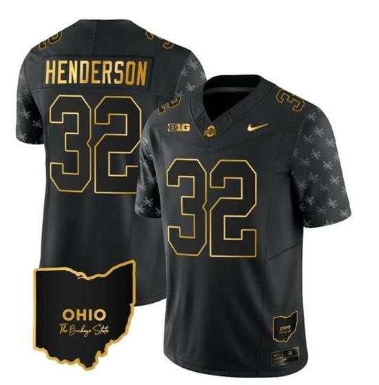 Women's Nike Ohio State Buckeyes Treveyon Henderson Jersey #32 College Football Stitched Alternate Black Gold