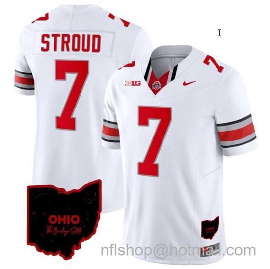 Women's Nike CJ Stroud Jersey #7 Ohio State Buckeyes College Football Stitched Vapor Limited Ohio Patch White