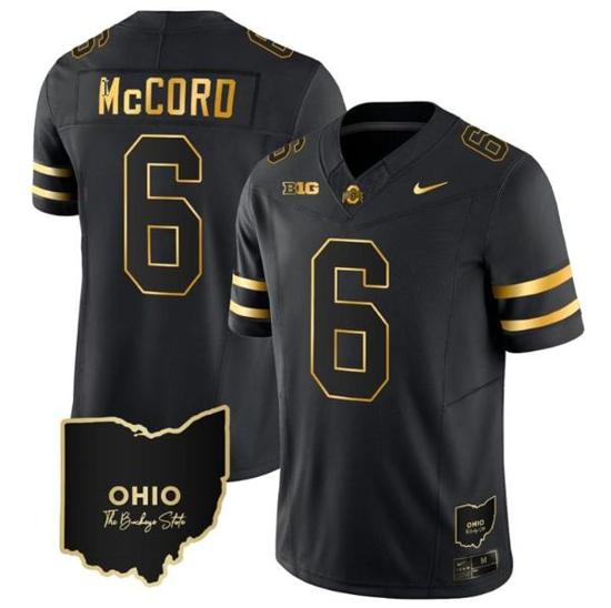 Women's Nike Kyle Mccord Jersey #6 Ohio State Buckeyes College Football Stitched Vapor Limited Gold Ohio Patch Black Gold