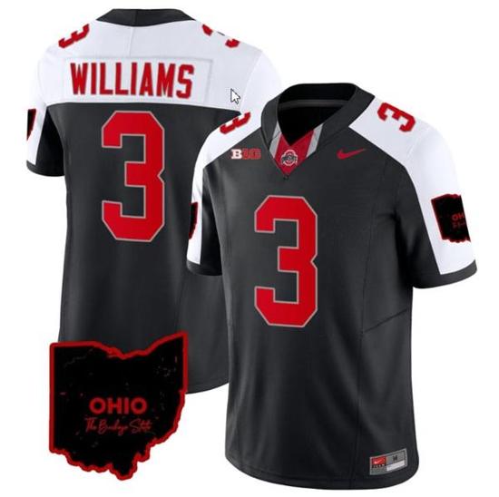 Women's Nike Miyan Williams Jersey #3 Ohio State Buckeyes College Football Stitched Vapor Limited Ohio Patch Black Alternate