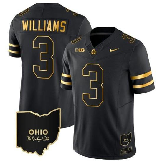 Women's Nike Miyan Williams Jersey #3 Ohio State Buckeyes College Football Stitched Vapor Limited Gold Ohio Patch Black Gold