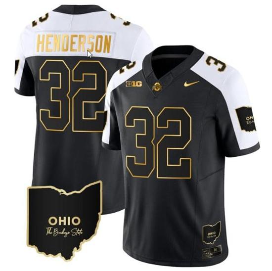 Women's Nike Treveyon Henderson Jersey #32 Ohio State Buckeyes College Football Stitched Vapor Limited Gold Ohio Patch Alternate