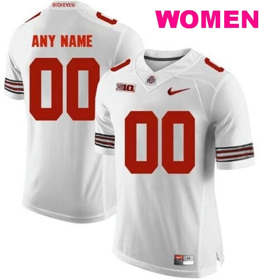 Women's Nike Ohio State Buckeyes Custom Jersey Name and Number NCAA Football White