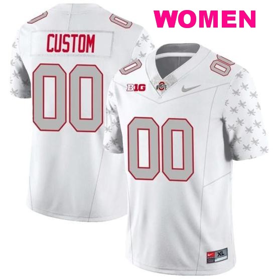 Women's Nike Custom Ohio State Jersey Name and Number Football Stitched Style 1 White Special