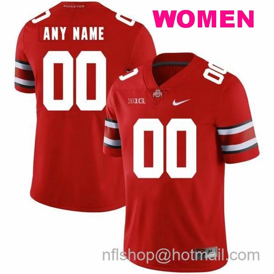 Women's Nike Custom Ohio State Buckeyes Jersey Name and Number Football Big Patch Red