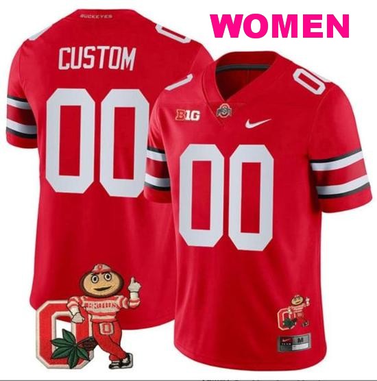 Women's Nike Custom Ohio State Buckeyes Jersey Name and Number Mascot Patch College Football Scarlet