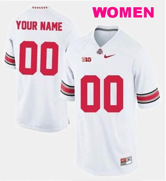 Women's Nike Custom Ohio State Buckeyes Jersey Name and Number NCAA Football White