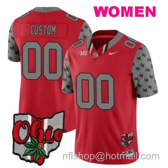 Women's Nike Custom Ohio State Buckeyes Jersey Name and Number College Football 2023 Stitched Alternate Red