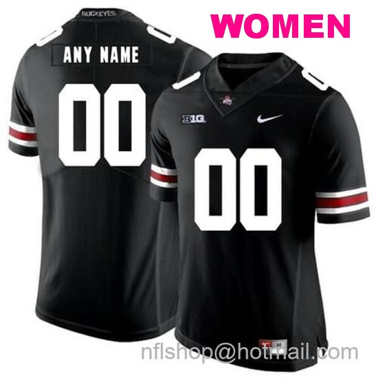 Women's Nike Custom Ohio State Buckeyes Football Jersey Name and Number NCAA Football Black