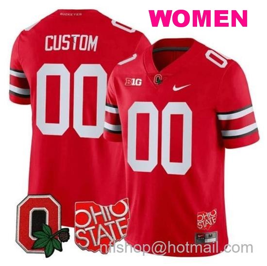 Women's Nike Custom Ohio State Buckeyes Jersey Name and Number College Football Stitched Logo Patch Scarlet