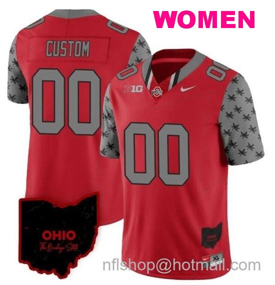 Women's Nike Custom Ohio State Buckeyes Jersey Name and Number College Football Stitched Alternate Red