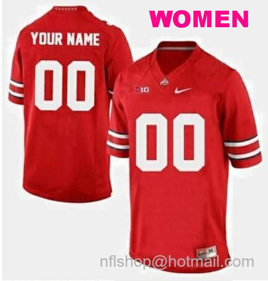 Women's Nike Custom Ohio State Buckeyes Jersey Name and Number Football Red