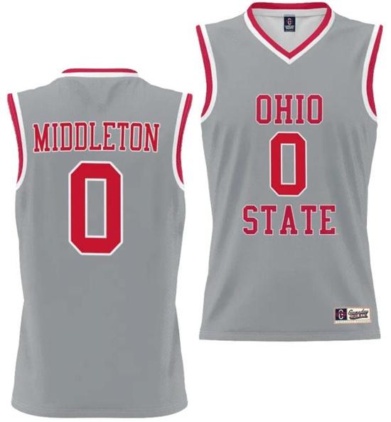 Women's GameDay Greats Scotty Middleton Jersey #0 Ohio State Buckeyes College Basketball Lightweight Gray