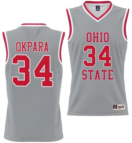 Women's GameDay Greats Felix Okpara Jersey #34 Ohio State Buckeyes College Basketball Lightweight Gray