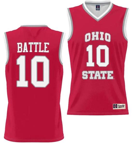 Women's GameDay Greats Jamison Battle Jersey #10 Ohio State Buckeyes College Basketball Lightweight Scarlet