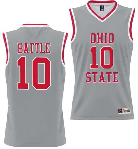 Women's GameDay Greats Jamison Battle Jersey #10 Ohio State Buckeyes College Basketball Lightweight Gray