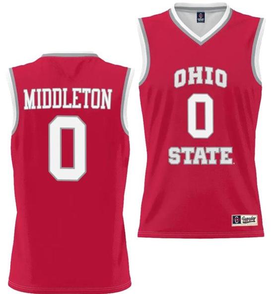 Women's GameDay Greats Scotty Middleton Jersey #0 Ohio State Buckeyes College Basketball Lightweight Scarlet