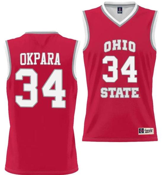 Women's GameDay Greats Felix Okpara Jersey #34 Ohio State Buckeyes College Basketball Lightweight Scarlet