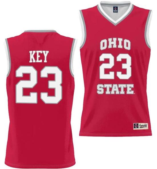 Women's GameDay Greats Zed Key Jersey #23 Ohio State Buckeyes College Basketball Lightweight Scarlet