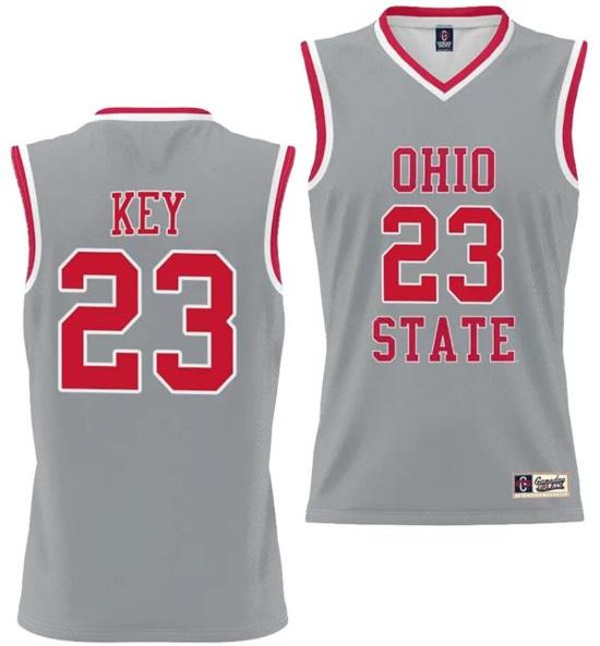 Women's GameDay Greats Zed Key Jersey #23 Ohio State Buckeyes College Basketball Lightweight Gray