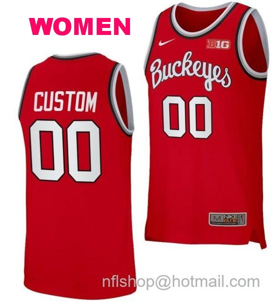 Women's Nike Custom Ohio State Buckeyes Jersey Name and Number College Basketball Red Retro