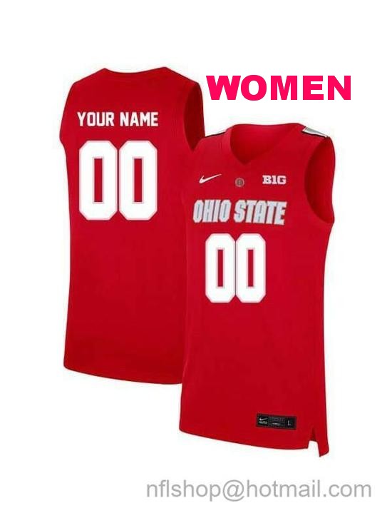 Women's Nike Custom Ohio State Buckeyes Jersey College Basketball Name and Number Elite Red