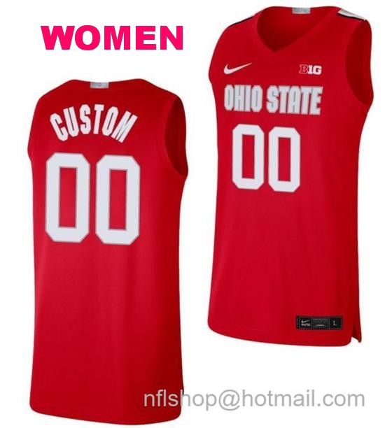 Women's Nike Custom Ohio State Buckeyes Jersey Name and Number College Basketball Limited Scarlet