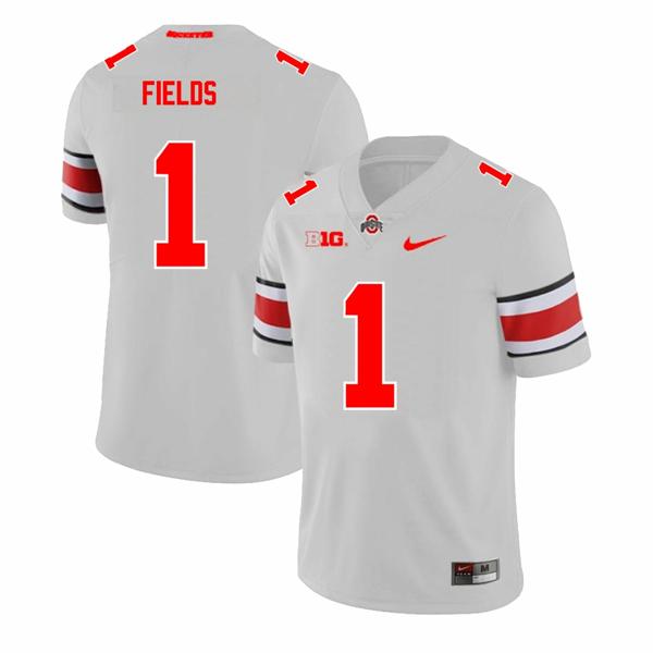 Nike Men's Ohio State Buckeyes Justin Fields Jersey #1 College Football Game Gray