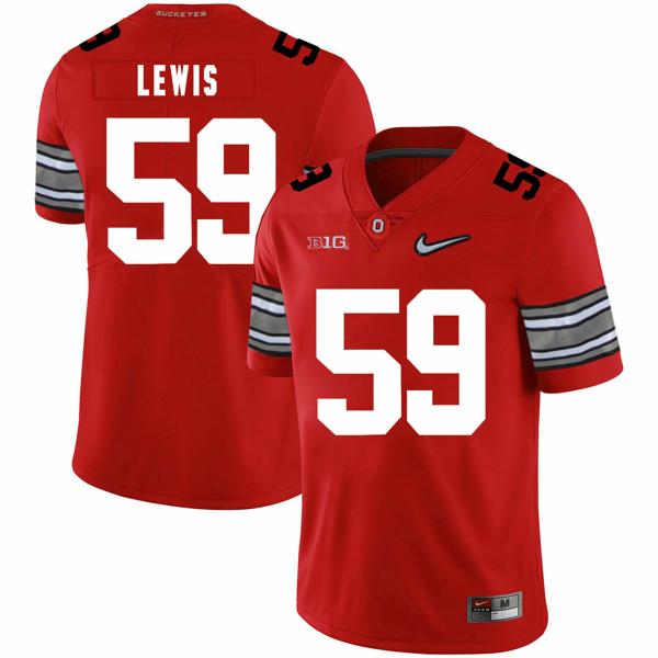 Nike Men's Ohio State Buckeyes #59 Tyquan Lewis Football Jersey Diamond Red