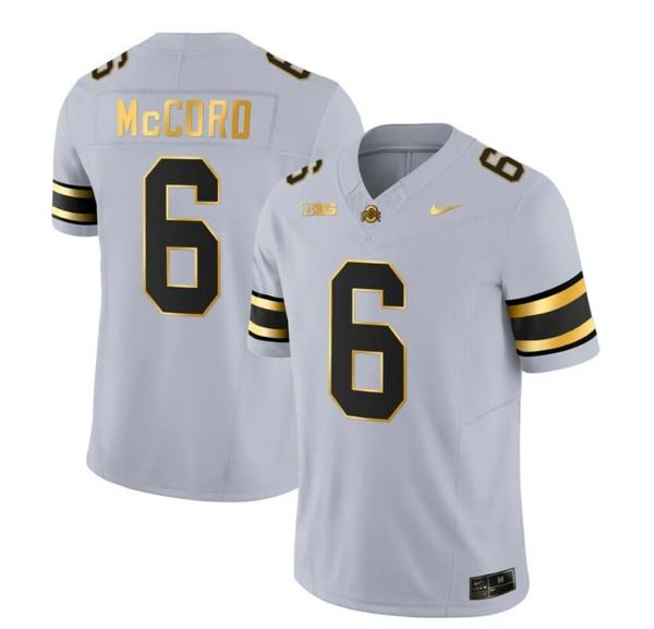 Nike Men's Ohio State Buckeyes Kyle McCord Jersey #6 College Football Stitched Gay Gold