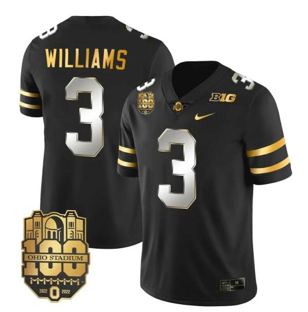 Nike Men's Ohio State Buckeyes Miyan Williams Jersey #3 College Football Stitched Black Limited