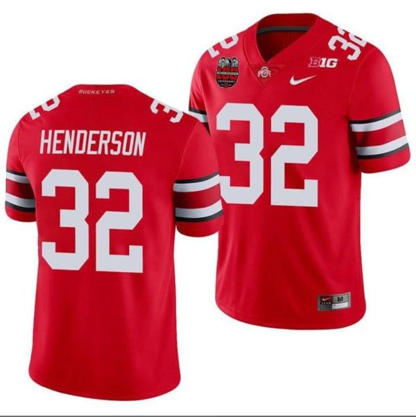 Nike Men's TreVeyon Henderson Jersey #32 Ohio State Buckeyes Ohio Stadium Patch College Football Scarlet