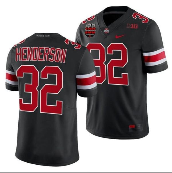 Nike Men's TreVeyon Henderson Jersey #32 Ohio State Buckeyes Ohio Stadium Patch College Football Black