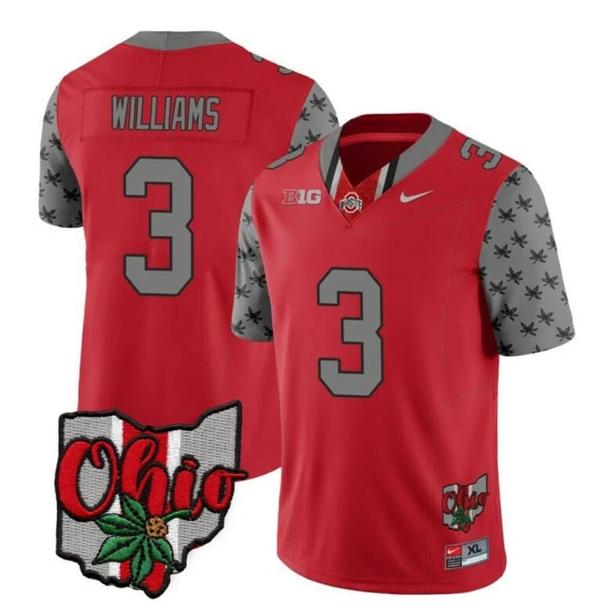 Nike Men's Ohio State Buckeyes Miyan Williams Jersey #3 College Football Stitched Alternate 2023 Red