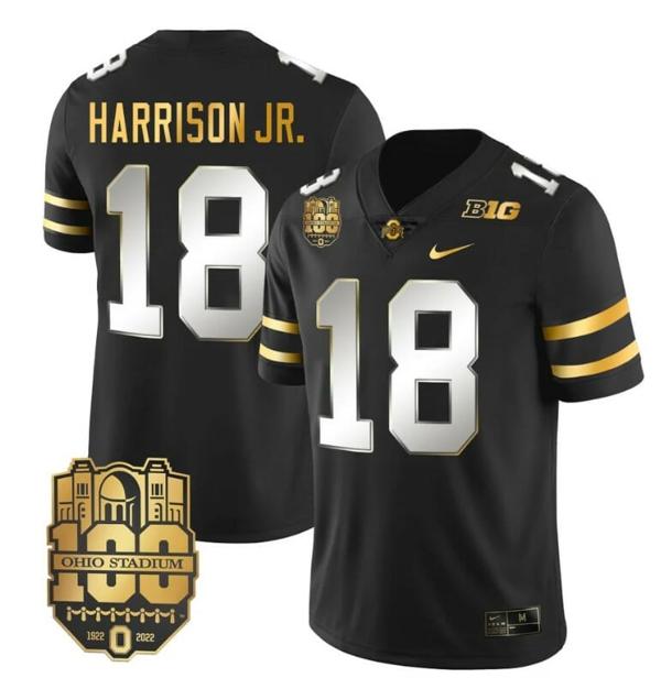 Nike Men's Ohio State Buckeyes Marvin Harrison Jr Jersey #18 College Football Stitched Black Limited