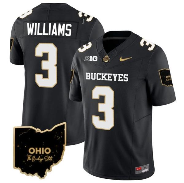 Nike Men's Miyan Williams Jersey #3 Ohio State Buckeyes College Football Stitched Special Vapor Limited Black