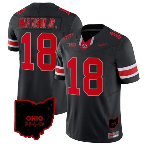 Nike Men's Marvin Harrison Jr Jersey #18 Ohio State Buckeyes College Football Stitched Special Vapor Limited Ohio Patch Black