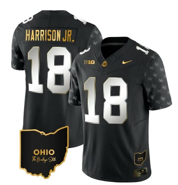 Nike Men's Ohio State Buckeyes Marvin Harrison Jr Jersey #18 College Football Stitched Alternate Black Limited