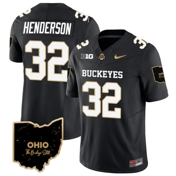 Nike Men's Treveyon Henderson Jersey #32 Ohio State Buckeyes College Football Stitched Special Vapor Limited Black