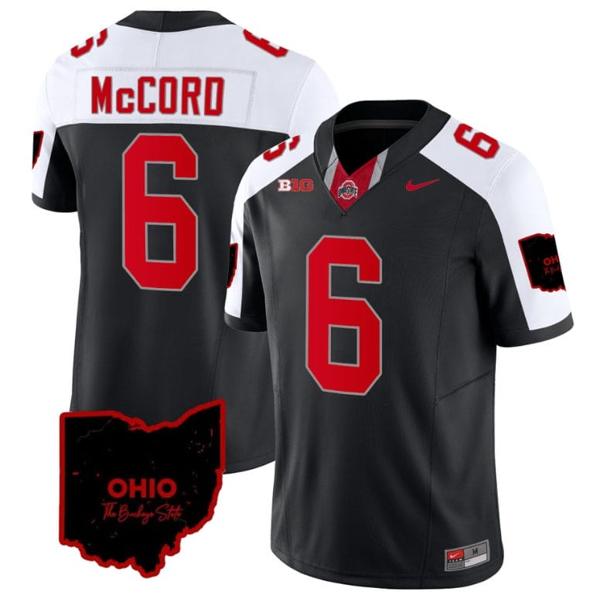 Nike Men's Kyle Mccord Jersey #6 Ohio State Buckeyes College Football Stitched Vapor Limited Ohio Patch Black Alternate