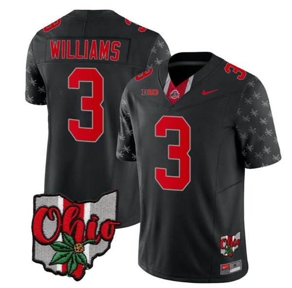 Nike Men's Ohio State Buckeyes Miyan Williams Jersey #3 College Football Stitched Alternate 2023 Black Limited