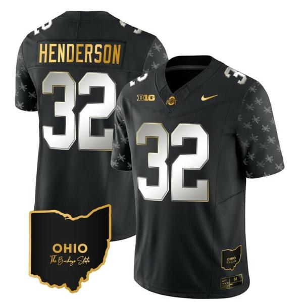 Nike Men's Ohio State Buckeyes Treveyon Henderson Jersey #32 College Football Stitched Alternate Black Limited