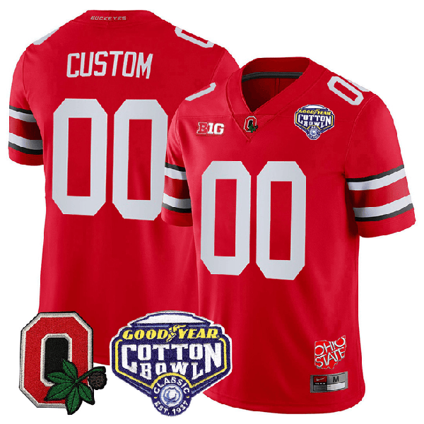 Nike Men's Custom Ohio State Buckeyes Jersey Name and Number Good Year Cotton Bowl Patch Football Scarlet