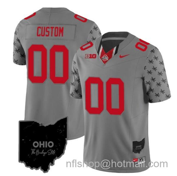 Nike Men's Custom Ohio State Buckeyes Jersey Name and Number College Football Stitched Alternate Gray