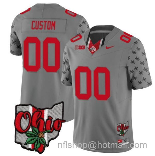 Nike Men's Custom Ohio State Buckeyes Jersey Name and Number College Football 2023 Stitched Alternate Gray