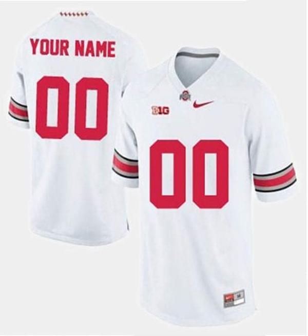 Nike Men's Custom Ohio State Buckeyes Jersey Name and Number NCAA Football White